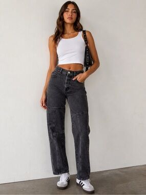PacSun Black Gray Patchwork Jeans Indie Sleaze Y2K Streetwear Grunge Size 25